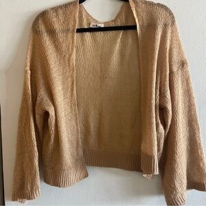 Tan Open-Front Sweater